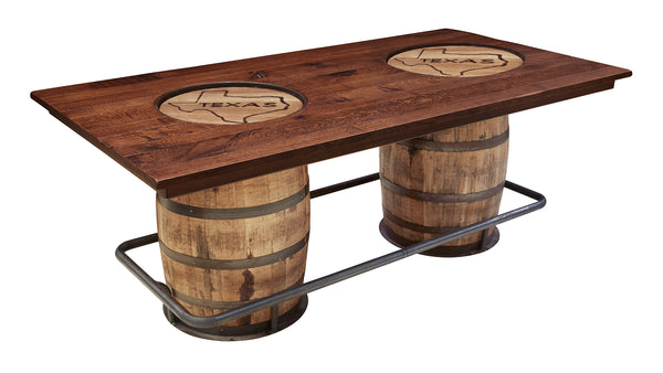 Texas Double Barrel Whiskey Counter Table